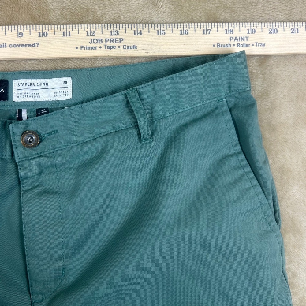 RVCA Stapler Chino Shorts Mens 38 Teal Green Stretch M7208STA Regular Fit - Picture 3 of 8